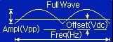 Стандартный сигнал генератора сигналов произвольной формы Full Wave (Выпрямленный синус)