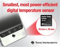 Texas Instruments выпустила самый миниатюрный цифровой температурный сенсор с низким энергопотреблением
