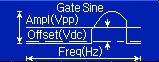 Стандартный сигнал генератора сигналов произвольной формы Gate sine (Стробированный синус)